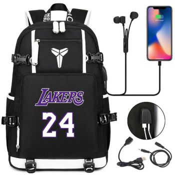 Boys 24 NBA Lakers Kobe Bryant Backpack 600D Oxford Waterproof Kobe Cool Bookbag School Bags for Kids Gifts 