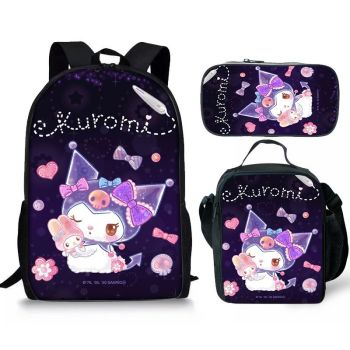 Kuromi Backpack and Lunch box school bag Waterproof Bookbag Laptop bag Travel bag Kids Gifts Idea