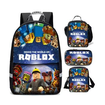 Roblox Backpack and Lunch box Roblox school bag Waterproof Bookbag Laptop bag Travel bag Kids Gifts Idea