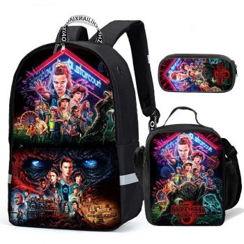 Stranger Things backpack boys for girl school Lunch box School Bag