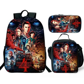 Stranger Things Backpack Lunch box School Bag Kids Bookbag